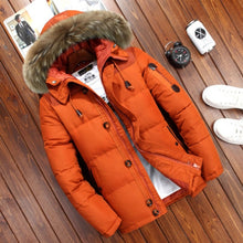Load image into Gallery viewer, Brand Winter Jacket Men White Duck Down Parkas Jacket Men&#39;s Thick Warm Snow Parka Jacket Overcoat Windbreaker Hooded Warm Parkas